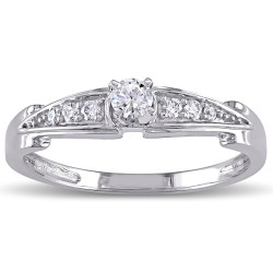 White Gold 1/4ct TDW Diamond Promise Ring - Handcrafted By Name My Rings™