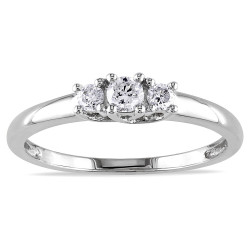 White Gold 1/4ct TDW Diamond Ring - Handcrafted By Name My Rings™