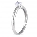 White Gold 1/4ct TDW Diamond Solitaire Engagement Ring - Handcrafted By Name My Rings™