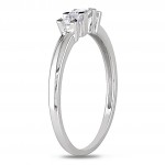 White Gold 1/4ct TDW Diamond Three-Stone Ring - Handcrafted By Name My Rings™
