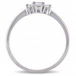White Gold 1/4ct TDW Diamond Three-Stone Ring - Handcrafted By Name My Rings™