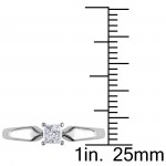 White Gold 1/4ct TDW Princess-cut Diamond Solitaire Ring - Handcrafted By Name My Rings™