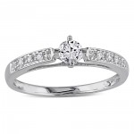 White Gold 1/4ct TDW White Round Diamond Ring - Handcrafted By Name My Rings™