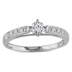 White Gold 1/4ct TDW White Round Diamond Ring - Handcrafted By Name My Rings™