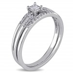 White Gold 1/5ct TDW Diamond Bridal Ring Set - Handcrafted By Name My Rings™