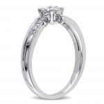 White Gold 1/5ct TDW Diamond Cluster Promise Ring - Handcrafted By Name My Rings™