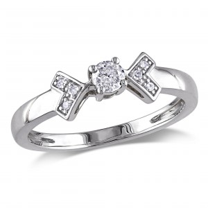 White Gold 1/5ct TDW Diamond Engagement Ring - Handcrafted By Name My Rings™