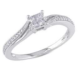 White Gold 1/5ct TDW Diamond Ring - Handcrafted By Name My Rings™