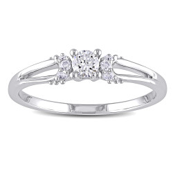 White Gold 1/5ct TDW Diamond Ring - Handcrafted By Name My Rings™