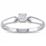 White Gold 1/5ct TDW Diamond Solitaire Engagement Ring - Handcrafted By Name My Rings™