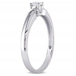 White Gold 1/5ct TDW Diamond Solitaire Engagement Ring - Handcrafted By Name My Rings™