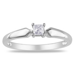 White Gold 1/5ct TDW Diamond Solitaire Ring - Handcrafted By Name My Rings™