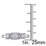 White Gold 1/6ct TDW Diamond 3-Stone Engagement Ring - Handcrafted By Name My Rings™