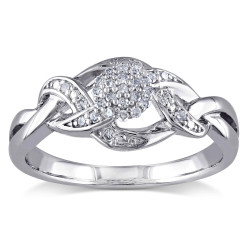 White Gold 1/6ct TDW Diamond Composite Ring - Handcrafted By Name My Rings™