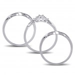 White Gold 1/6ct TDW Diamond Infinity Bridal Ring Set - Handcrafted By Name My Rings™