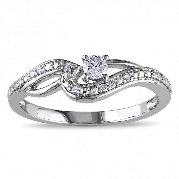 White Gold 1/6ct TDW Diamond Infinity Promise Ring - Handcrafted By Name My Rings™