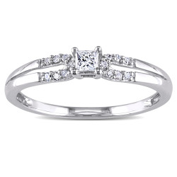 White Gold 1/6ct TDW Diamond Promise Ring - Handcrafted By Name My Rings™