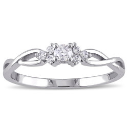 White Gold 1/6ct TDW Diamond Trillium Infinity Ring - Handcrafted By Name My Rings™