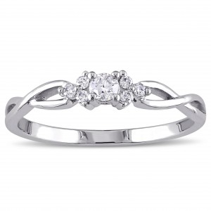 White Gold 1/6ct TDW Diamond Trillium Infinity Ring - Handcrafted By Name My Rings™