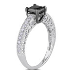 White Gold 1ct TDW Black Diamond Ring - Handcrafted By Name My Rings™