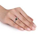 White Gold 1ct TDW Black Diamond Ring - Handcrafted By Name My Rings™