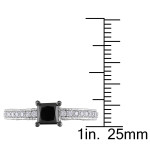 White Gold 1ct TDW Black Diamond Ring - Handcrafted By Name My Rings™