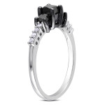 White Gold 1ct TDW Black and White Diamond Ring - Handcrafted By Name My Rings™