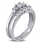 White Gold 2/5ct TDW Diamond Bridal Ring Set - Handcrafted By Name My Rings™