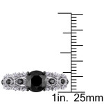 White Gold 2ct TDW Black and White Diamond Vintage Engagement Ring - Handcrafted By Name My Rings™