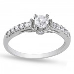 White Gold 3/5ct TDW Diamond Engagement Ring - Handcrafted By Name My Rings™