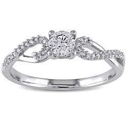 White Gold 3/8ct TDW Diamond Ring - Handcrafted By Name My Rings™