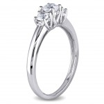 White Gold Created White Sapphire Ring - Handcrafted By Name My Rings™