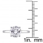 White Gold Created White Sapphire Solitaire Engagement Ring - Handcrafted By Name My Rings™