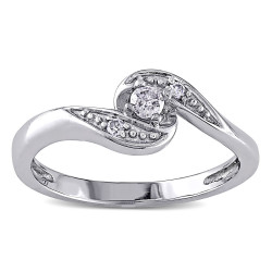 White Gold Diamond Promise Ring - Handcrafted By Name My Rings™