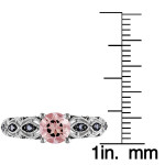 White Gold Gemstone and 1/4ct TDW Black Diamond Ring - Handcrafted By Name My Rings™