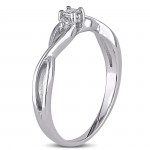 White Gold TDW Princess-cut Diamond Accent 3-stone Promise Ring - Handcrafted By Name My Rings™