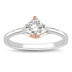 White and Rose Gold 1/2ct TDW Diamond Engagement Ring - Handcrafted By Name My Rings™