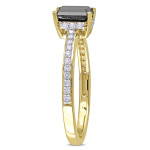 Gold 1 1/5ct TDW Black and White Diamond Engagement Ring - Handcrafted By Name My Rings™