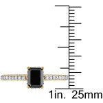 Gold 1 1/5ct TDW Black and White Diamond Engagement Ring - Handcrafted By Name My Rings™