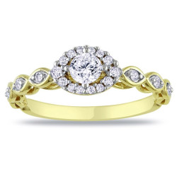 Gold 1/2ct TDW Diamond Engagement Ring - Handcrafted By Name My Rings™