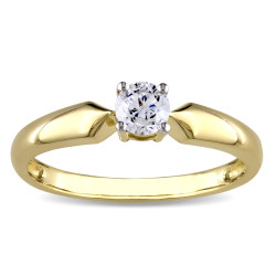 Gold 1/3ct TDW Diamond Solitaire Ring - Handcrafted By Name My Rings™
