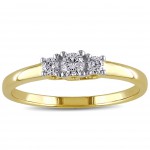 Gold 1/4ct TDW Diamond Three Stone Ring - Handcrafted By Name My Rings™