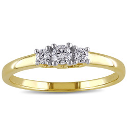 Gold 1/4ct TDW Diamond Three Stone Ring - Handcrafted By Name My Rings™