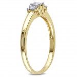 Gold 1/4ct TDW Diamond Three Stone Ring - Handcrafted By Name My Rings™