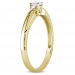 Gold 1/5ct TDW Diamond Solitaire Promise Ring - Handcrafted By Name My Rings™
