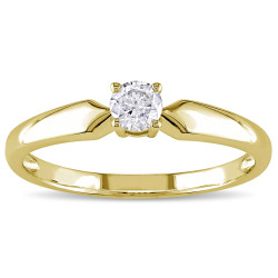 Gold 1/5ct TDW Diamond Solitaire Promise Ring - Handcrafted By Name My Rings™