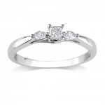 1/4 CT Princess and Marquise Diamonds Promise Ring  White Gold GH I2;I3 - Handcrafted By Name My Rings™