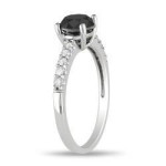 Gold 1 1/4ct TDW Black and White Diamond Solitaire Engagement Ring - Handcrafted By Name My Rings™
