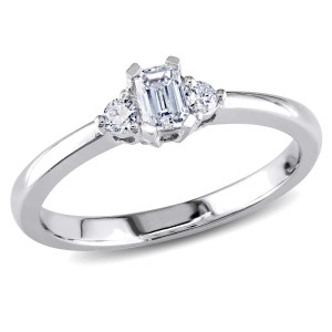 Gold 1/3ct TDW Diamond 3-stone Engagement Ring - Handcrafted By Name My Rings™