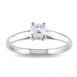 Gold 1/3ct TDW Diamond Solitaire Engagement Ring - Handcrafted By Name My Rings™